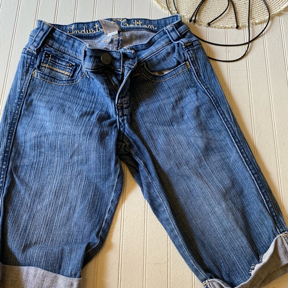 Womens Industrial Cotton Capri Jeans Size 3 Blue